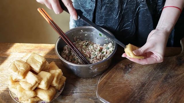 Recette Chinoise │Tofu Farci Familiale │ 酿豆腐卜│sous Titre