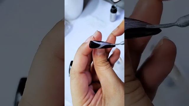 Creating Stilleto Black Silver Nails #nails #shorts #fyp #🤍🖤🤍🖤