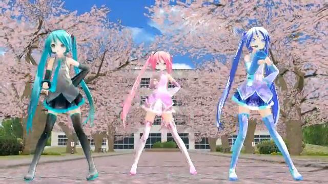 (MMD) Miku, Sakura Miku And Snow Miku-Nee