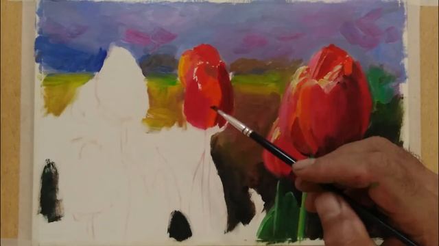 How To Paint Tulip Flowers | Oil Painting | Oil Paint For Beginners