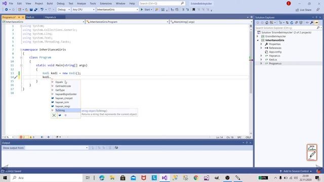 84-C# Dersleri Inheritance(Miras Alma) Kullanımı | MİRAS ALMA | KALITIM |