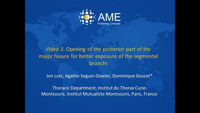 Asvide: Opening Of The Posterior Part Of The Major Fissure For Better Exposure Of The...