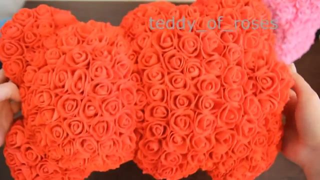 Мишка из роз 40 см красный