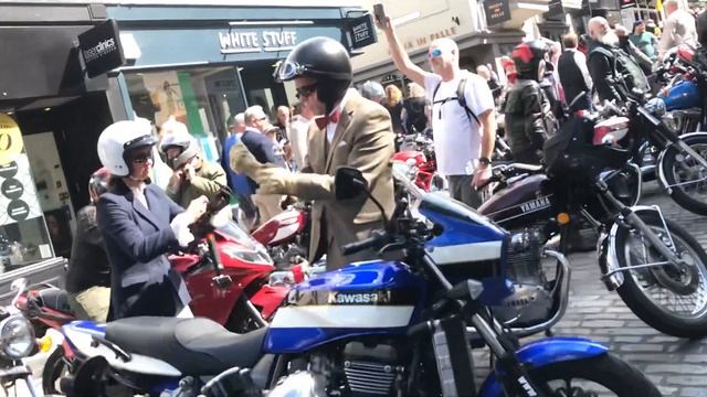 DISTINGUISHED GENTLEMANS RIDE DGR ALL Motorcycles from Guildford Cobbled High Street - Part 1 of 2