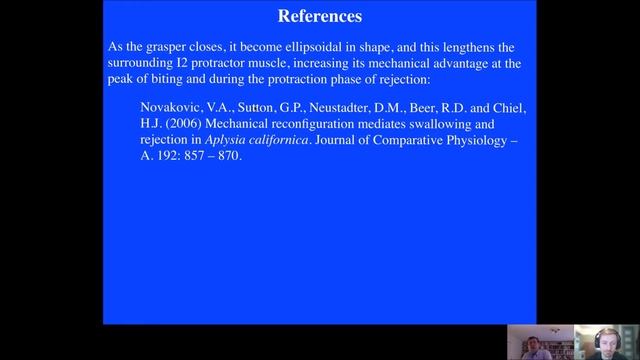 References: The Biomechanics And Neural Control Of Feeding In Aplysia