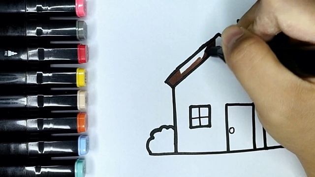 How To Draw A House Easy STEP BY STEP | Easy Drawing For Kids And Toddler #116