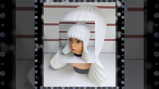 Мои работы. Ушанка крючком.