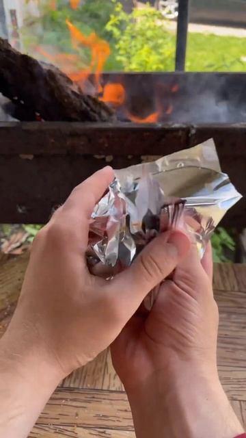 Potatoes With Lard In The Fire | Картофель с салом в костре