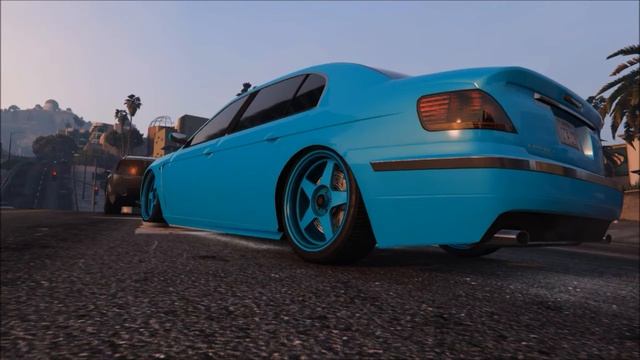 -CAR IN NEON BLUE COLOR GTAV-