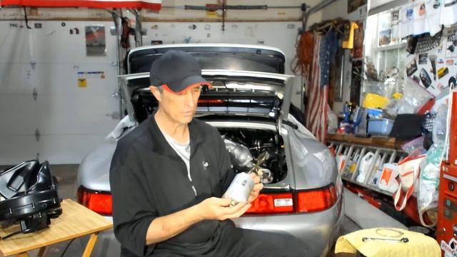 Porsche 993 Rear Lid Strut   Fuel And Air Filter Change With Deep Clean