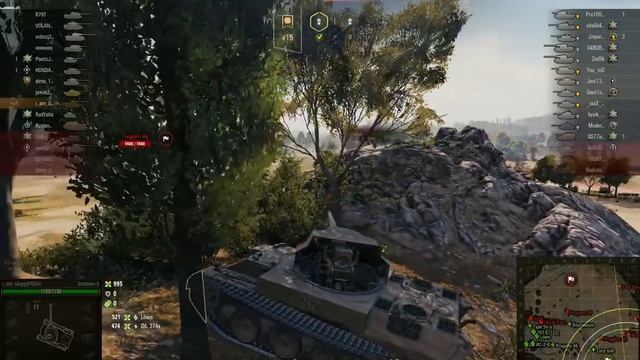WOT скажут что ЧИТЕР, но нет просто выбрал правильный куст и пригорок