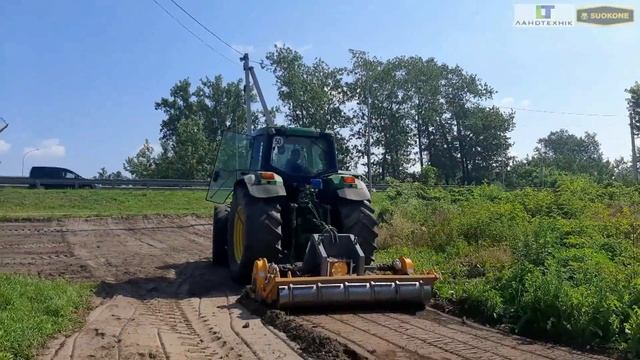 Расчистка трактором с мульчером Suokone Mericrusher MJ-2.3 DT, корчевание пней ротоватором