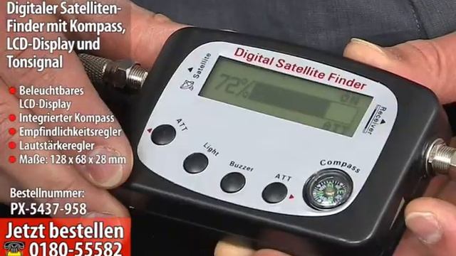 Digitaler Satelliten-Finder Mit Kompass, LCD-Display Und Tonsignal