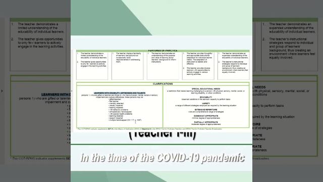 COT-RPMS S.Y.2021-2022 Proficient Teachers  (Teacher I-III) Indicator 8