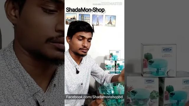 Large Handy And Compact Chopper Handy Quick Cutter For Kitchen, 3 Blade, Pull String, Green (350ml)