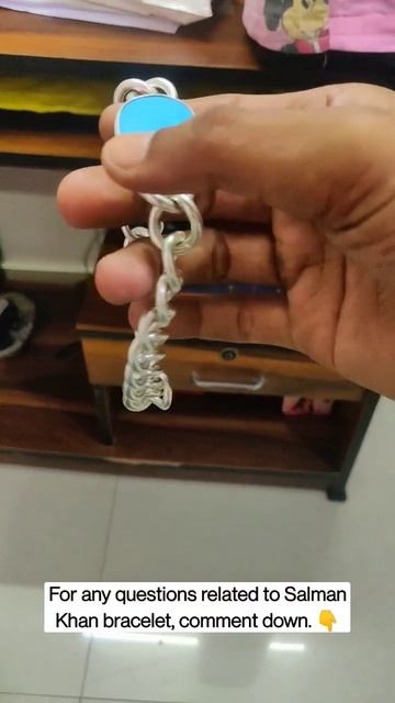 My New Salman Khan Turquoise Firoza Stone 100 Grams Pure Silver Bracelet.