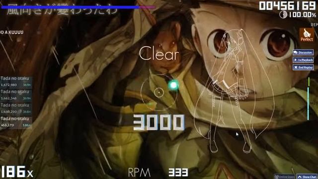 [osu!] Tada No Otaku | Yuzu - Hyouri Ittai (TV Size) [Hard] | 100%