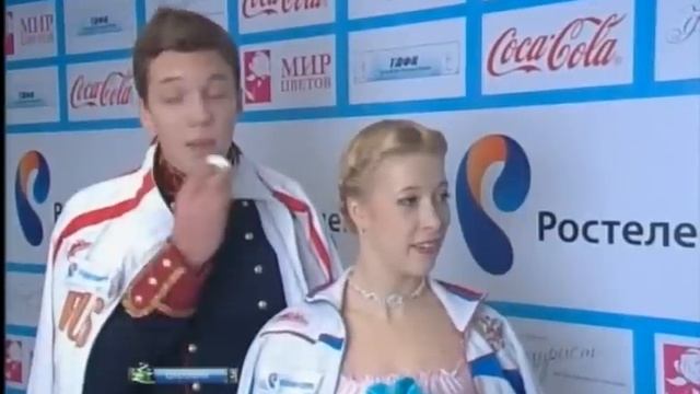 Ekaterina BOBROVA / Dmitri SOLOVIEV   Interview After SD Russian Figure Skating Championships 2013