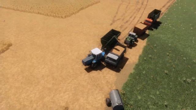 FS22 / Timelapse / Карта Сосновка / Закончили обмолот большого пшеничного поля. День 9.