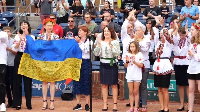 Ukrainian National Anthem Performed At Durham Bulls Stadium On Ukraine Independence Day, Aug 24 202