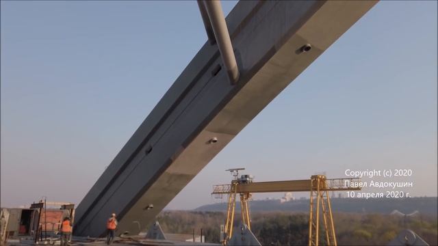 #61.2 ПОДОЛЬСКО-ВОСКРЕСЕНСКИЙ МОСТ: Арочная часть и Русановские. Аэросъемка. 10.04.2020