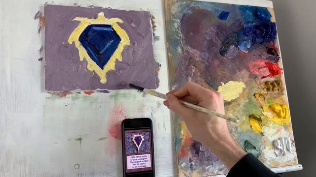 Mox Sapphire Oil Painting Of Magic The Gathering Card