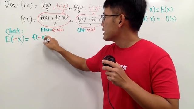 Write E^x As A Sum Of An Even And An Odd Function