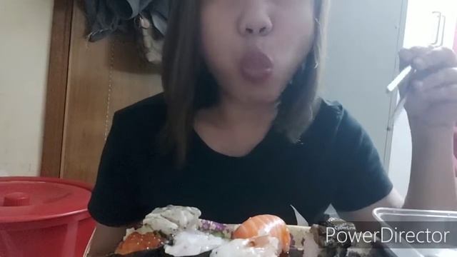 Cheat Day Mukbang|| Sushi, Vegetable Dumplings And Mango Pomelo And Sago Shake