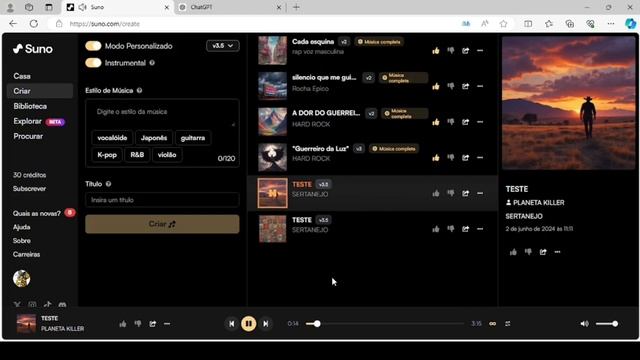 GRANDE ATUALIZAÇÃO SUNO V3#suno #ia #musica #gratis
