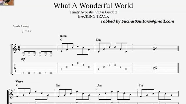 What A Wonderful World (full Track & Backing Track) - Trinity Acoustic Guitar Grade 2 Lesson