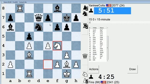 Standard Chess #67: IM Bartholomew Vs. YankeeColts (Pseudo-Grunfeld Defense)