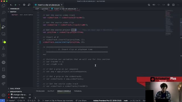 Insert Clips Onto Your Timeline PART 2 Using The PREMIERE PRO API