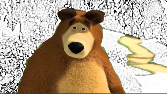 Coloring Book Masha And The Bear, Bear Is Bored.
