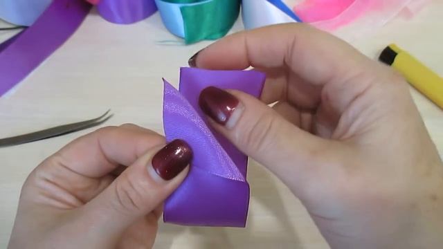 КРАСИВЫЙ БАНТ ИЗ ЛЕНТЫ. КАНЗАШИ.