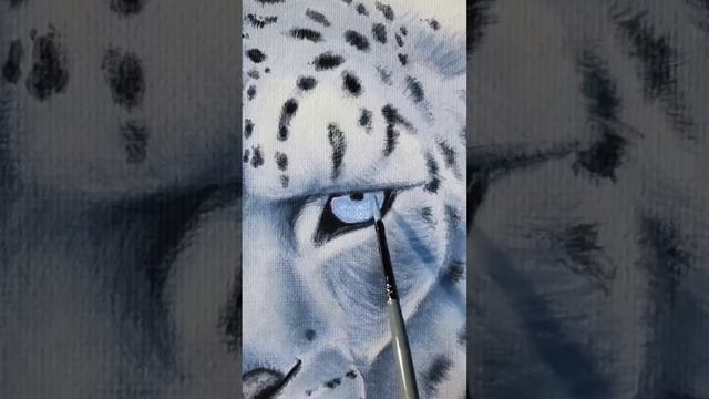 Поэтапный процесс рисования картины акрилом Снежного Барса художник artist artwork живопись ar