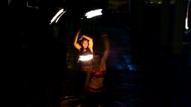 Египет 2014. Огненное шоу. Выступление перед отелем IL Merkato Hotel. Фаер-шоу