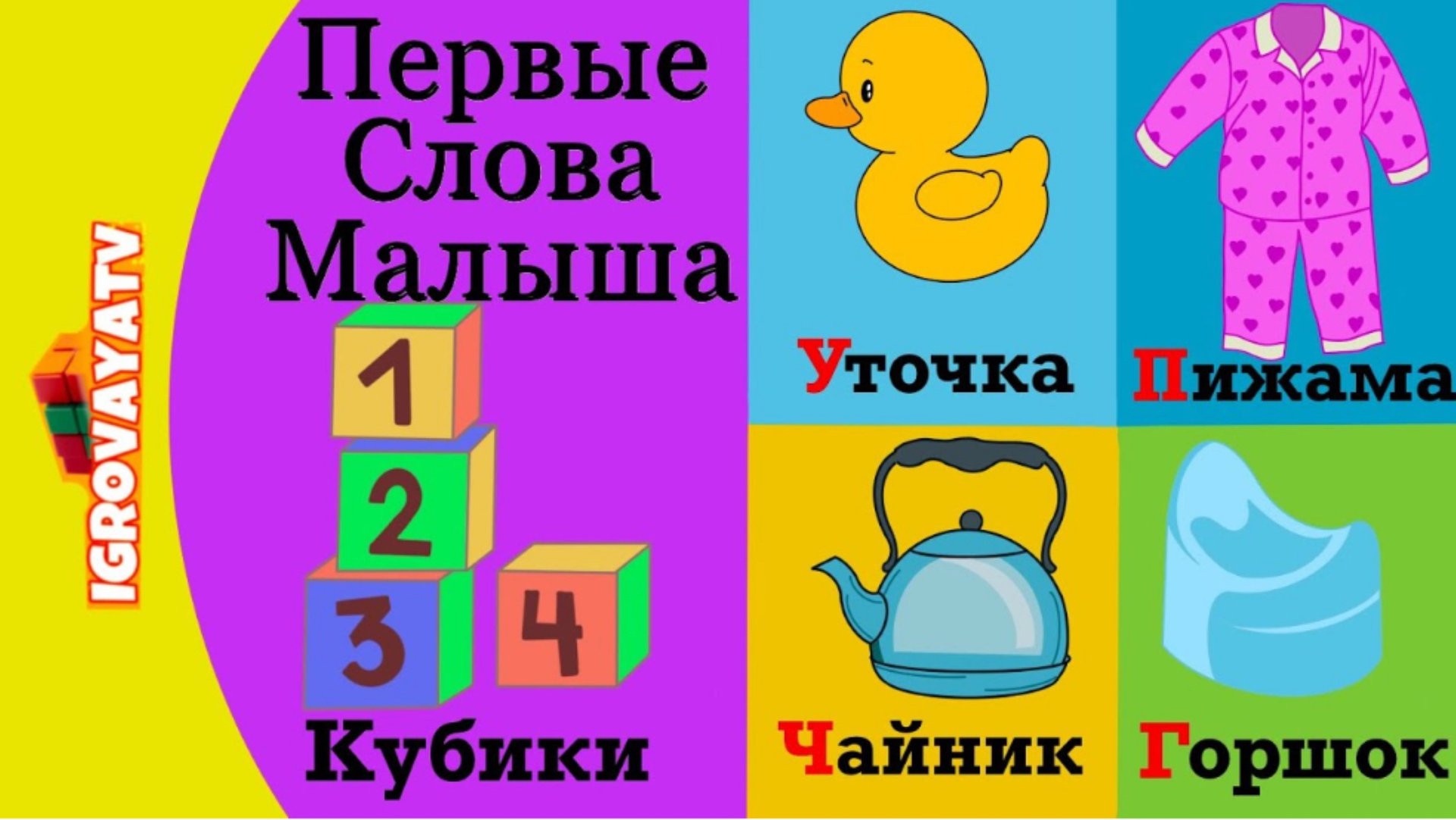 Первые Слова Для Малыша. Развивающие Мультики Для Детей