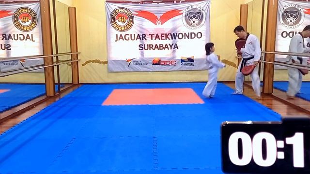 Tiffany Valerie Prayogo - Jaguar Taekwondo SBY - Pra Cadet A Putri - Speed Kicking Festival - Putih