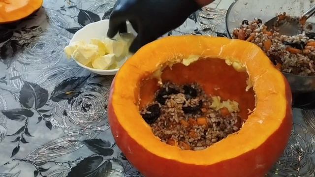 Тыква с фруктовой начинкой🥮😊