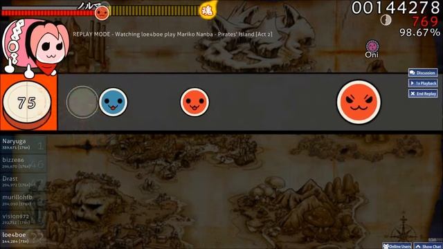 Osu! Taiko ~ Mariko Nanba - Pirates' Island [Act 2] +HR