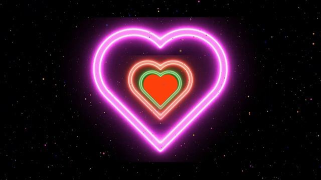 Neon Lights Love Heart Tunnel And Abstract Glow Particles HD Moving Wallpaper Background || Heart