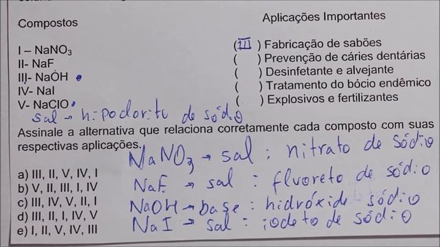 [Questão Comentada] - OLIMPÍADA DE QUÍMICA RS - Tema: COTIDIANO DE SAIS