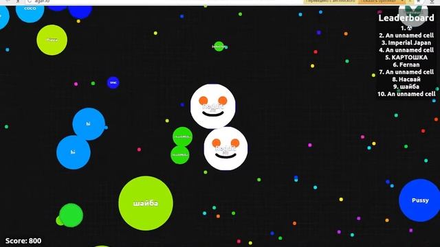 Играем в агарио + играем на моём сервере