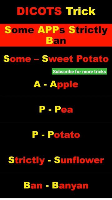 Trick To Remember Dicot Examples #neetbiology #neetbotany #biologytrick