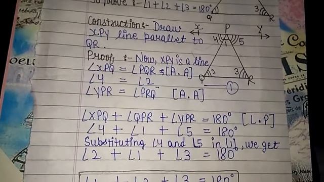 Class 9 Theorem 6.7\ Sum Of The Angles Are 180