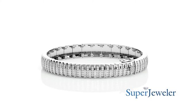 SuperJeweler | 1 Carat Moissanite Bracelet In Platinum Plated Overlay, 7 Inches | JWL51285