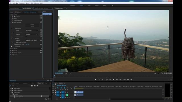 วิธีแก้วีดีโอสั่นให้นิ่งด้วย Warp Stabilizer ใน Premiere Pro