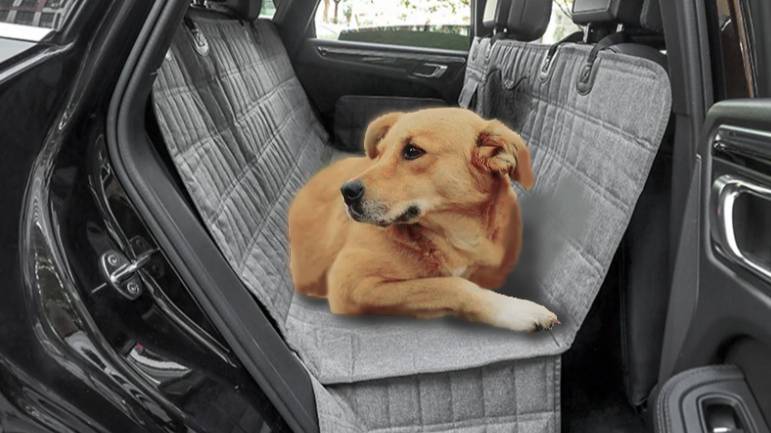 Автогамак для перевозки собак на заднее сиденье «Хвостатый пассажир» модель «Косточка»