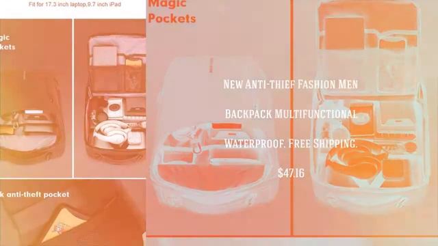 2019 New Anti-thief Fashion Men Backpack Multifunctional Waterproof.