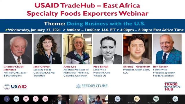 USAID TradeHub East Africa Specialty Foods Exporters Webinar January 27, 2021